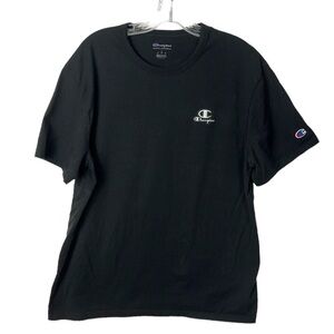 Champion Men's Fitted L Short Sleeve Crew Tee Shirt Black 100% Cotton